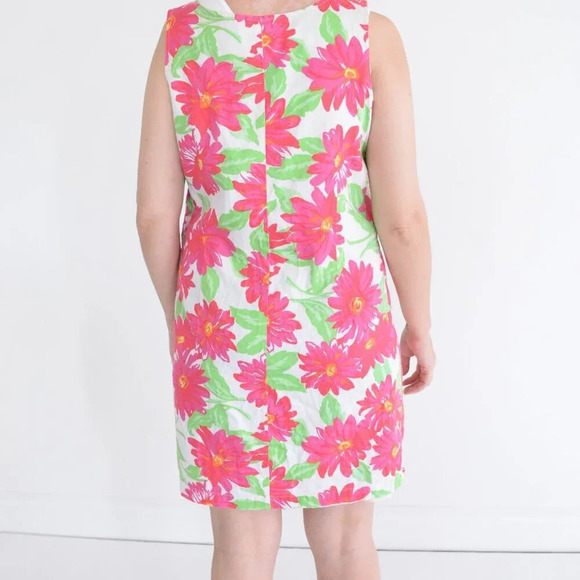 Vintage 90s Merona Pink And Green Floral Daisy  Midi Dress Size L - Picture 3 of 14